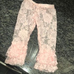 Pink lace leggings